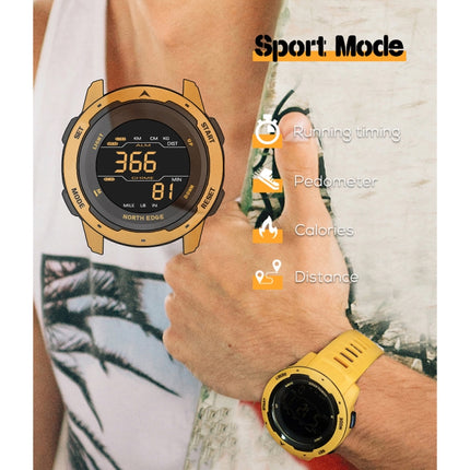 NORTH EDGE Mars Men Luminous Digital Waterproof Smart Sports Watch, Support Alarm Clock & Countdown & Sports Mode(Black)-garmade.com