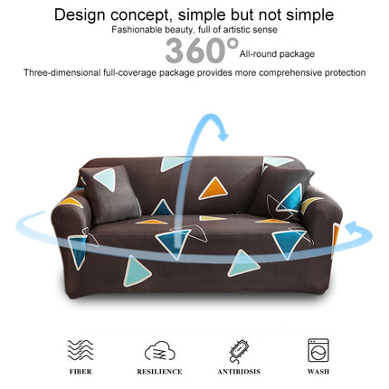 Double Seat Full Coverage Elastic Non-slip Sofa Cover(Golden Triangle)-garmade.com