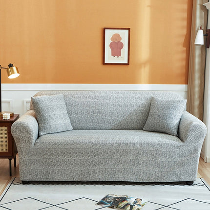 Double Seat Full Coverage Elastic Non-slip Sofa Cover(Fashion Grey)-garmade.com