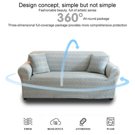 Double Seat Full Coverage Elastic Non-slip Sofa Cover(Fashion Grey)-garmade.com