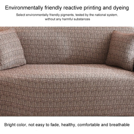 Double Seat Full Coverage Elastic Non-slip Sofa Cover(Fashion Bean Paste)-garmade.com