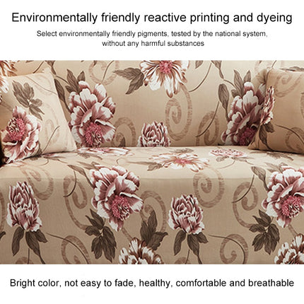 Double Seat Full Coverage Elastic Non-slip Sofa Cover(Flowers Bloom)-garmade.com