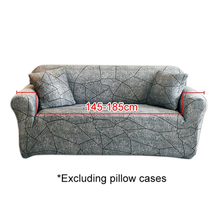 Double Seat Full Coverage Elastic Non-slip Sofa Cover(Grey)-garmade.com