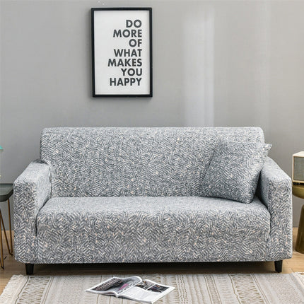 Double Seat Full Coverage Elastic Non-slip Sofa Cover(Woolen Pattern)-garmade.com