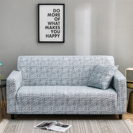Double Seat Full Coverage Elastic Non-slip Sofa Cover(Light Cloud Gray)-garmade.com