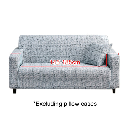 Double Seat Full Coverage Elastic Non-slip Sofa Cover(Light Cloud Gray)-garmade.com