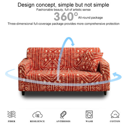 Double Seat Full Coverage Elastic Non-slip Sofa Cover(Reddy)-garmade.com