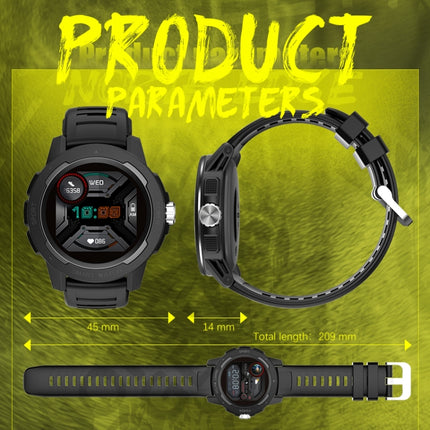 NORTH EDGE Mars 2 1.4 inch Full Touch Screen Outdoor Sports Bluetooth Smart Watch, Support Heart Rate / Sleep / Blood Pressure / Blood Oxygen Monitoring & Remote Control Camera & 7 Sports Modes(Black)-garmade.com