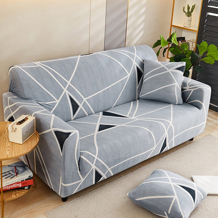 Double Seat Four Seasons Full Coverage Elastic Non-slip Sofa Cover(Groy)-garmade.com