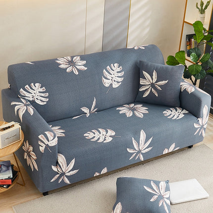 Double Seat Four Seasons Full Coverage Elastic Non-slip Sofa Cover(Leaf Angle)-garmade.com