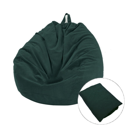 Corduroy Lazy Bean Bag Chair Sofa Cover, Size:85x110cm(Dark Green)-garmade.com