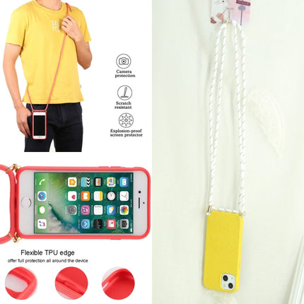 Wheat Straw Material + TPU Shockproof Case with Neck Lanyard For iPhone 13 mini(Yellow)-garmade.com