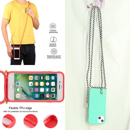Wheat Straw Material + TPU Shockproof Case with Neck Lanyard For iPhone 13 mini(Green)-garmade.com