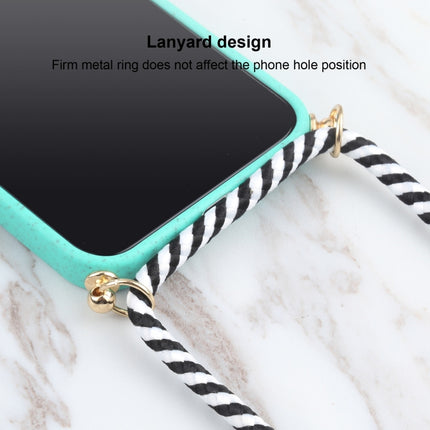 Wheat Straw Material + TPU Shockproof Case with Neck Lanyard For iPhone 13 Pro(Green)-garmade.com