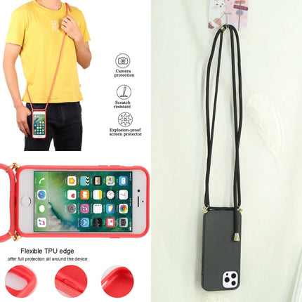 Wheat Straw Material + TPU Shockproof Case with Neck Lanyard For iPhone 13 Pro(Black)-garmade.com