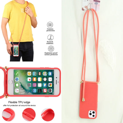 Wheat Straw Material + TPU Shockproof Case with Neck Lanyard For iPhone 13 Pro Max(Red)-garmade.com