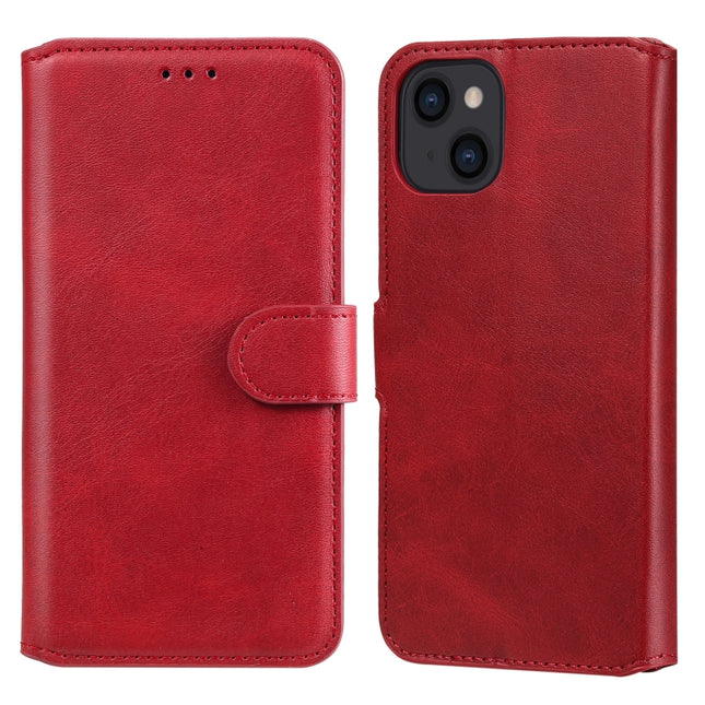 Classic Calf Texture PU + TPU Horizontal Flip Leather Case with Holder & Card Slots & Wallet For iPhone 13(Red)-garmade.com