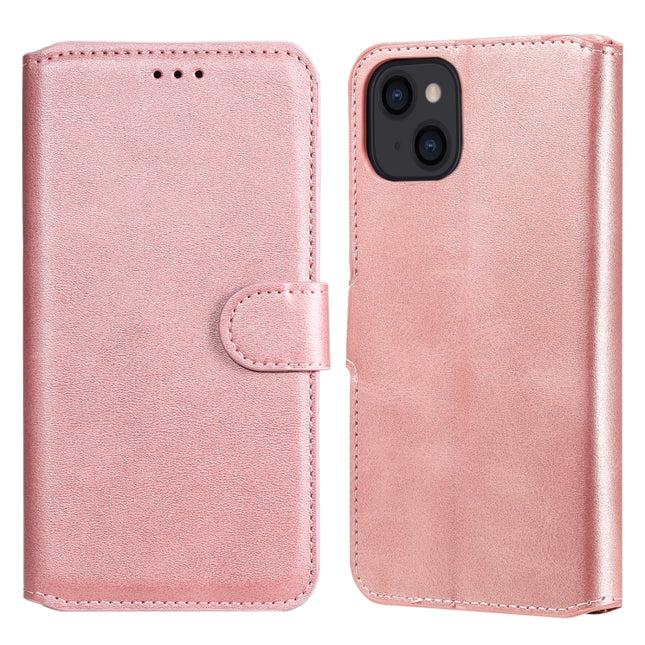 Classic Calf Texture PU + TPU Horizontal Flip Leather Case with Holder & Card Slots & Wallet For iPhone 13(Rose Gold)-garmade.com