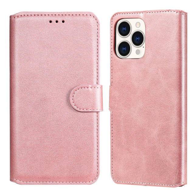 Classic Calf Texture PU + TPU Horizontal Flip Leather Case with Holder & Card Slots & Wallet For iPhone 13 Pro Max(Rose Gold)-garmade.com