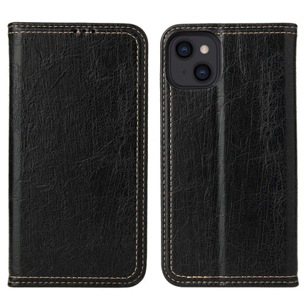 Fierre Shann Retro Tree Bark Texture PU Magnetic Horizontal Flip Leather Case with Holder & Card Slots & Wallet For iPhone 13 mini(Black)-garmade.com