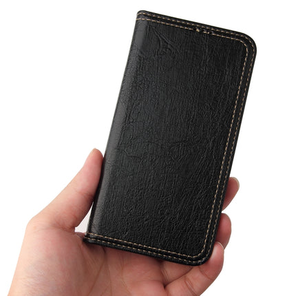 Fierre Shann Retro Tree Bark Texture PU Magnetic Horizontal Flip Leather Case with Holder & Card Slots & Wallet For iPhone 13(Black)-garmade.com
