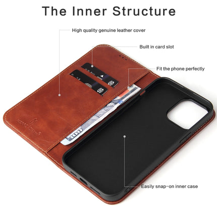 Fierre Shann Retro Tree Bark Texture PU Magnetic Horizontal Flip Leather Case with Holder & Card Slots & Wallet For iPhone 13 Pro(Red)-garmade.com