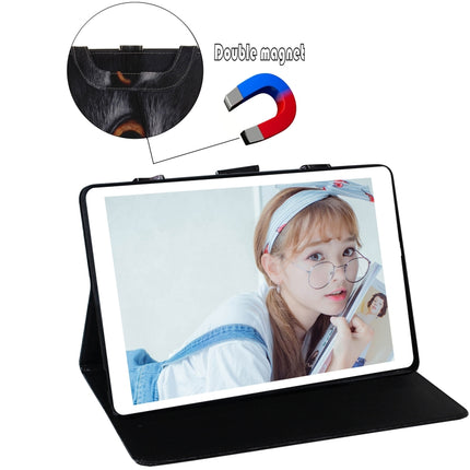 For iPad 10.2 / 10.5 / Air 2019 3D Colored Drawing Horizontal Flip Leather Case with Holder & Card Slot & Wallet & Handle(Half Face Cat)-garmade.com