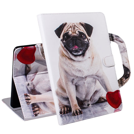For iPad 10.2 / 10.5 / Air 2019 3D Colored Drawing Horizontal Flip Leather Case with Holder & Card Slot & Wallet & Handle(Pug)-garmade.com