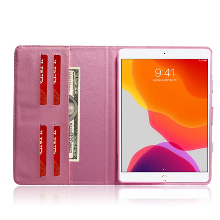 For iPad 10.2 / 10.5 / Air 2019 3D Colored Drawing Horizontal Flip Leather Case with Holder & Card Slot & Wallet & Handle(Magnolia)-garmade.com