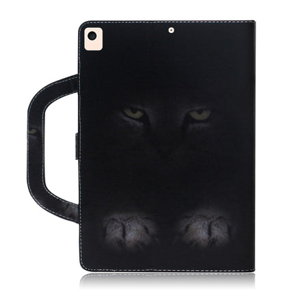 For iPad 10.2 / 10.5 / Air 2019 3D Colored Drawing Horizontal Flip Leather Case with Holder & Card Slot & Wallet & Handle(Mysterious Cat)-garmade.com
