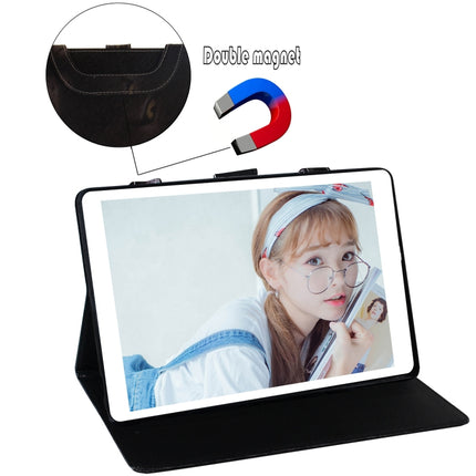 For iPad 10.2 / 10.5 / Air 2019 3D Colored Drawing Horizontal Flip Leather Case with Holder & Card Slot & Wallet & Handle(Mysterious Cat)-garmade.com