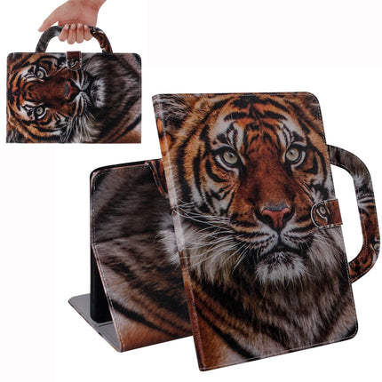 For iPad 10.2 / 10.5 / Air 2019 3D Colored Drawing Horizontal Flip Leather Case with Holder & Card Slot & Wallet & Handle(Siberian Tiger)-garmade.com