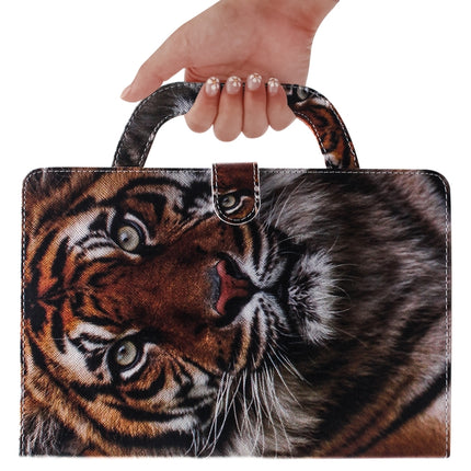 For iPad 10.2 / 10.5 / Air 2019 3D Colored Drawing Horizontal Flip Leather Case with Holder & Card Slot & Wallet & Handle(Siberian Tiger)-garmade.com