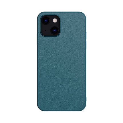 Pure Skin Leather Back Cover Shockproof Case For iPhone 13 mini(Deep Green)-garmade.com