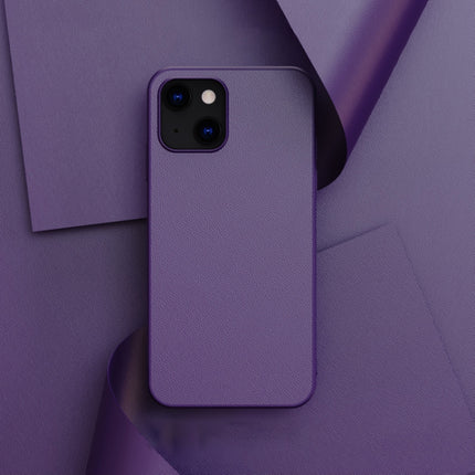 Pure Skin Leather Back Cover Shockproof Case For iPhone 13 Pro(Purple)-garmade.com
