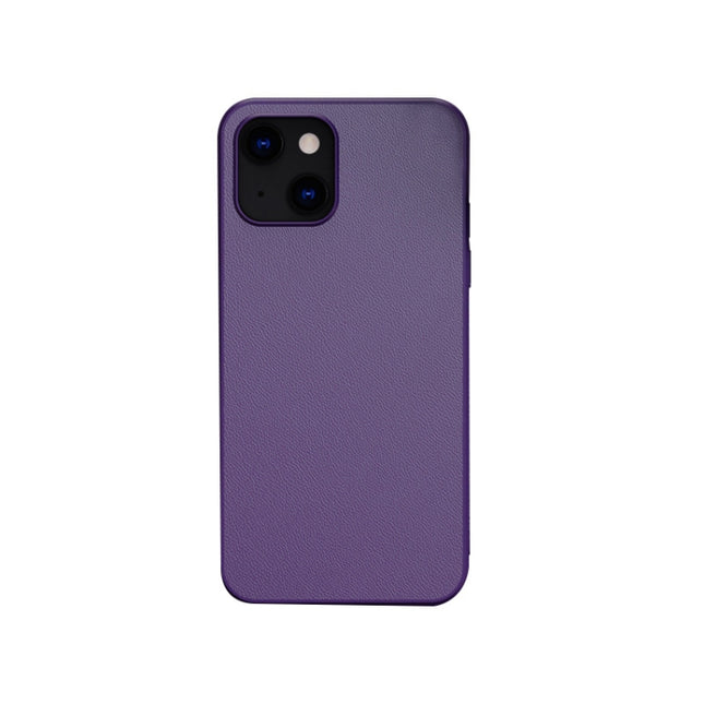 Pure Skin Leather Back Cover Shockproof Case For iPhone 13 Pro Max(Purple)-garmade.com