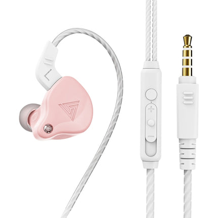 QKZ AK6-X 3.5mm In-Ear Wired Subwoofer Sports Earphone with Microphone, Cable Length: About 1.2m(Cherry Blossom Pink)-garmade.com
