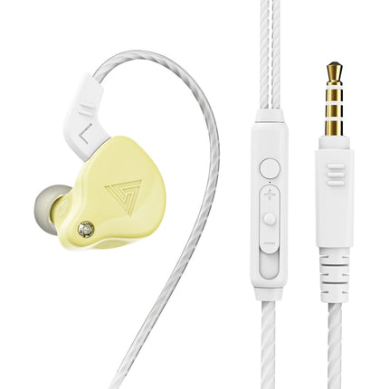 QKZ AK6-X 3.5mm In-Ear Wired Subwoofer Sports Earphone with Microphone, Cable Length: About 1.2m(Lemon Yellow)-garmade.com