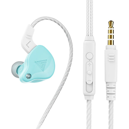 QKZ AK6-X 3.5mm In-Ear Wired Subwoofer Sports Earphone with Microphone, Cable Length: About 1.2m(Glazed Blue)-garmade.com