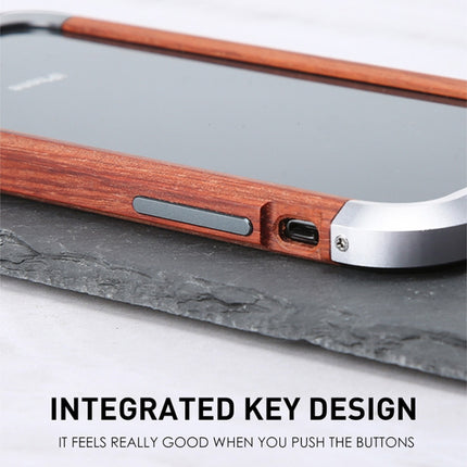 R-JUST Shockproof Iron + Wood Bumper Protective Case For iPhone 13-garmade.com