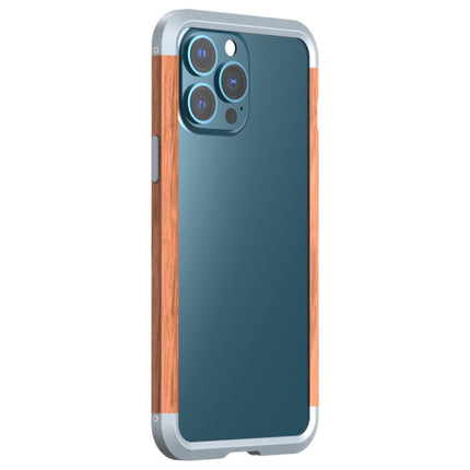 R-JUST Shockproof Iron + Wood Bumper Protective Case For iPhone 13 Pro-garmade.com