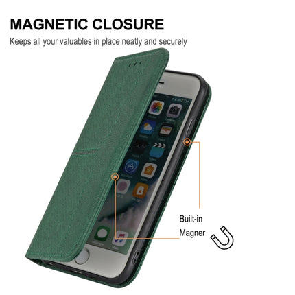 Woven Texture Stitching Magnetic Horizontal Flip PU Leather Case with Holder & Card Slots & Wallet & Lanyard For iPhone 13 mini(Green)-garmade.com