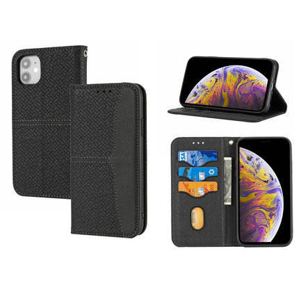 Woven Texture Stitching Magnetic Horizontal Flip PU Leather Case with Holder & Card Slots & Wallet & Lanyard For iPhone 13 mini(Black)-garmade.com