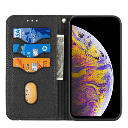 Woven Texture Stitching Magnetic Horizontal Flip PU Leather Case with Holder & Card Slots & Wallet & Lanyard For iPhone 13 mini(Black)-garmade.com