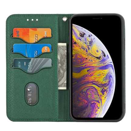Woven Texture Stitching Magnetic Horizontal Flip PU Leather Case with Holder & Card Slots & Wallet & Lanyard For iPhone 13(Green)-garmade.com