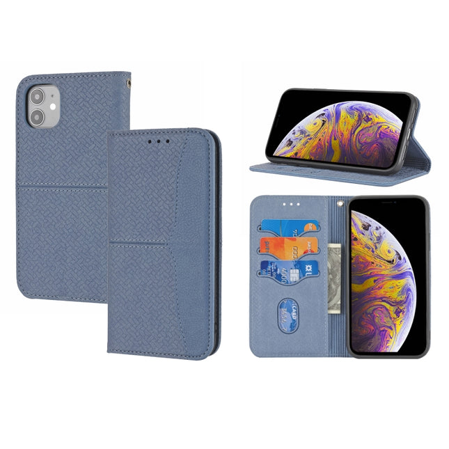Woven Texture Stitching Magnetic Horizontal Flip PU Leather Case with Holder & Card Slots & Wallet & Lanyard For iPhone 13(Grey)-garmade.com