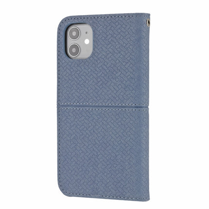 Woven Texture Stitching Magnetic Horizontal Flip PU Leather Case with Holder & Card Slots & Wallet & Lanyard For iPhone 13(Grey)-garmade.com