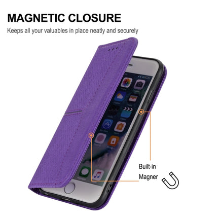 Woven Texture Stitching Magnetic Horizontal Flip PU Leather Case with Holder & Card Slots & Wallet & Lanyard For iPhone 13(Purple)-garmade.com