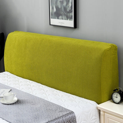 Polar Fleece Elastic Full Covered Headboard Dust Cover, Size:120cm(Emerald Yellow)-garmade.com