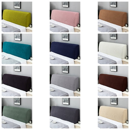 Polar Fleece Elastic Full Covered Headboard Dust Cover, Size:120cm(Beige)-garmade.com